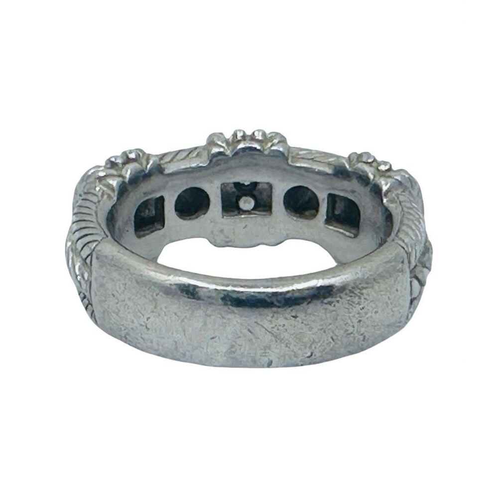 Judith Ripka 925 Sterling Silver Cubic Zirconia Ring Band - Size 6 - Picture 8 of 10